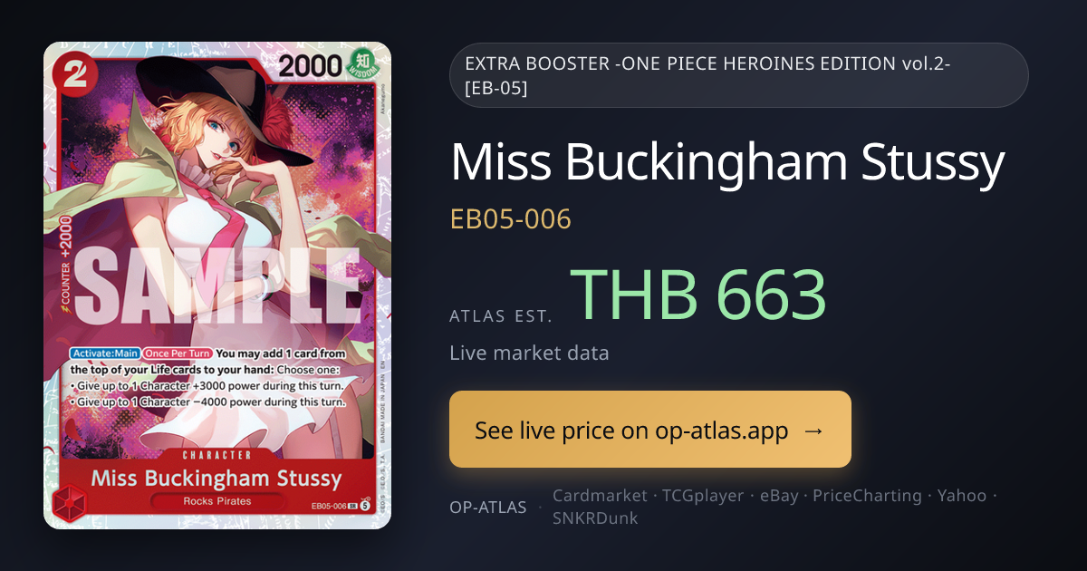 Miss Buckingham Stussy EB05-006 Price · OP-Atlas